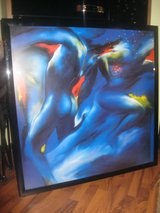Big modern art picture with black frame in Ramstein, Germany